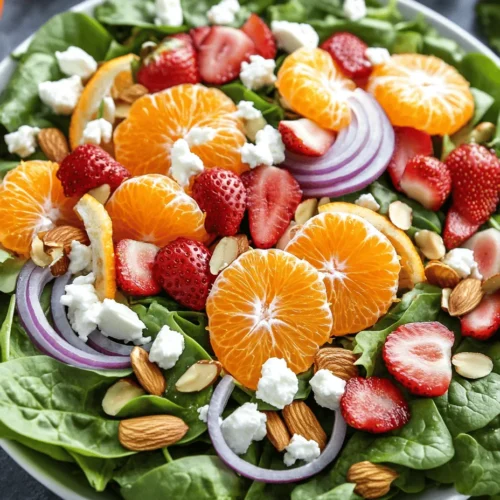 Imagine a salad that encapsulates the sweet, creamy essence of a classic dreamsicle—an iconic treat that transports you back to carefree summer days. The Orange Dreamsicle Salad is just that: a vibrant and refreshing dish that delivers a burst of citrusy goodness, making it a perfect addition to any meal or a delightful standalone dish. This salad is not only visually appealing with its colorful ingredients but also embodies a unique flavor profile that combines the sweetness of oranges and strawberries with the crunch of nuts and the creaminess of feta cheese.