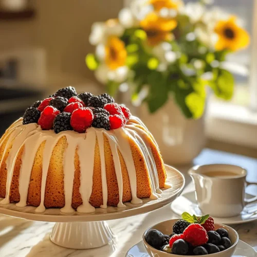 If you’re searching for a delightful way to kickstart your day, look no further than the Morning Bliss Bundt Cake. This cake is not just a feast for the eyes with its beautiful bundt shape, but it also serves as a nourishing and comforting breakfast option or a stunning centerpiece for any brunch gathering. Imagine a cake that combines the natural sweetness of fresh berries with the heartiness of rolled oats and the warmth of spices like cinnamon and nutmeg. Each slice is a perfect balance of flavor and texture—moist, tender, and bursting with fruity goodness.