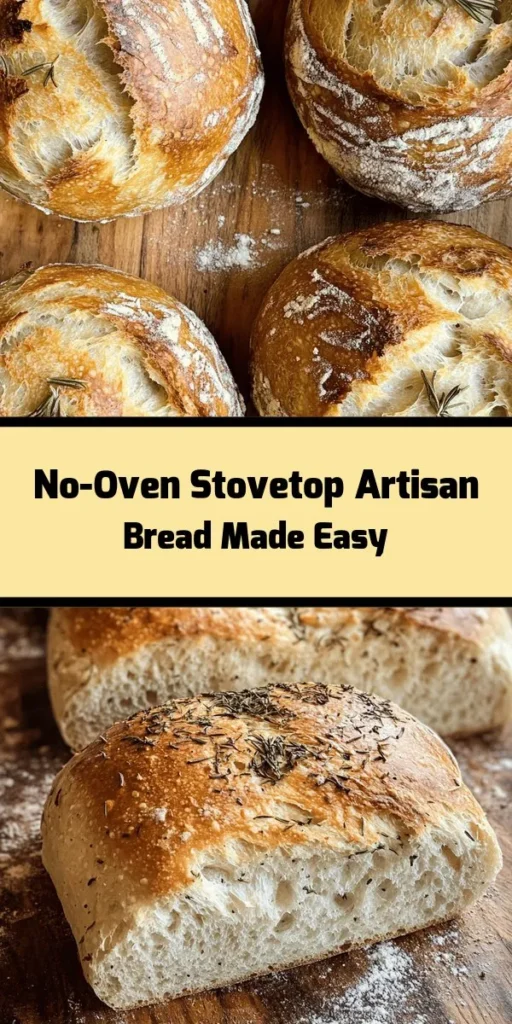 Enjoy the art of homemade bread without turning on the oven! This stovetop artisan bread is simple to make and offers a delightful crust with a soft, fluffy inside. Just mix your dry ingredients, add warm water and olive oil, knead the dough, shape it, and cook it in a skillet. In less than an hour, you'll have fresh, warm bread perfect for sandwiches or enjoying with butter. Try it with your favorite herbs for an added twist!