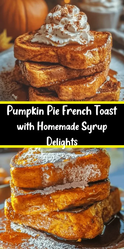 Indulge in the cozy flavors of fall with this delicious Pumpkin Pie French Toast topped with homemade pumpkin syrup! This easy recipe features thick slices of bread soaked in a rich pumpkin-infused custard, perfectly spiced with cinnamon and nutmeg. Drizzle the warm, sweet pumpkin syrup over your French toast for the ultimate breakfast treat. Perfect for a special morning gathering or a comforting brunch at home, it’s sure to be a seasonal favorite!
