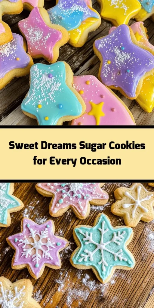 Indulge in the delight of Sweet Dreams Cut Out Sugar Cookies! These buttery, melt-in-your-mouth treats are perfect for any occasion. With just a few simple ingredients like flour, butter, and sugar, you can create beautiful cookies that are easy to decorate with royal icing or your favorite colors. Spend an hour prepping and chilling the dough, then bake up to 24 delicious cookies that are sure to impress family and friends. Perfect for sharing or enjoying at home!