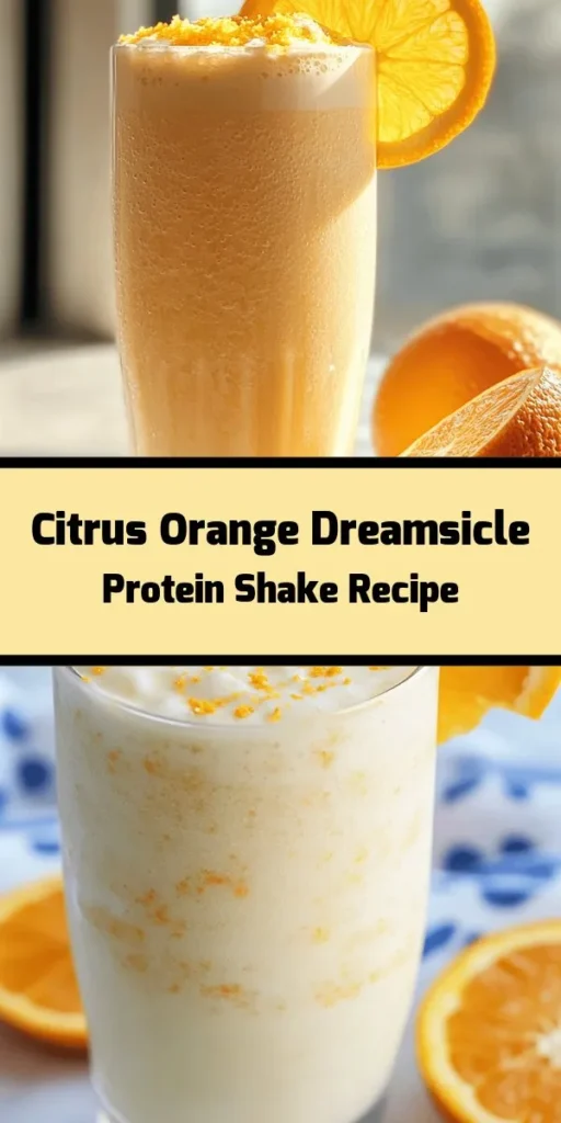 Indulge in a refreshing Orange Dreamsicle Protein Shake that tastes like dessert but fuels your day! Made with almond milk, fresh orange segments, and creamy Greek yogurt, this shake is packed with protein and bursting with citrus flavor. Perfect for breakfast or an afternoon boost, it's quick to prepare in just 5 minutes. Customize the sweetness to your liking and enjoy this deliciously healthy treat anytime. Cheers to a vibrant, energizing drink! 🍊🥤