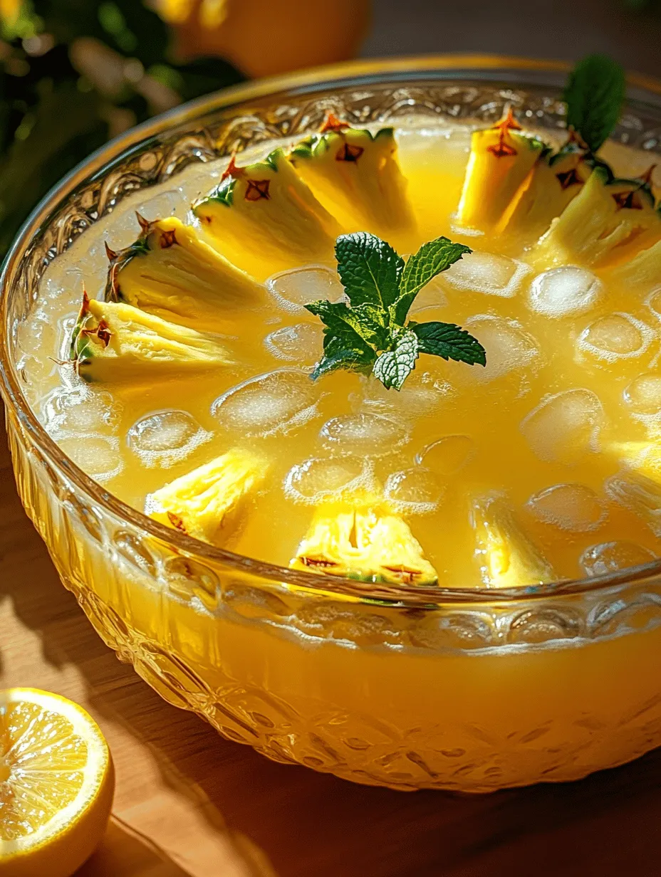 One of the standout features of Pineapple Lemonade Punch is its unique flavor profile. The punch strikes a perfect balance between sweetness and tanginess, thanks to the combination of fresh pineapple juice and freshly squeezed lemon juice. This dynamic duo creates a refreshing drink that tantalizes the taste buds and invigorates the senses. The natural sugars in pineapple provide a delightful sweetness, while the acidity of the lemons adds a zesty kick that enhances the overall flavor.
