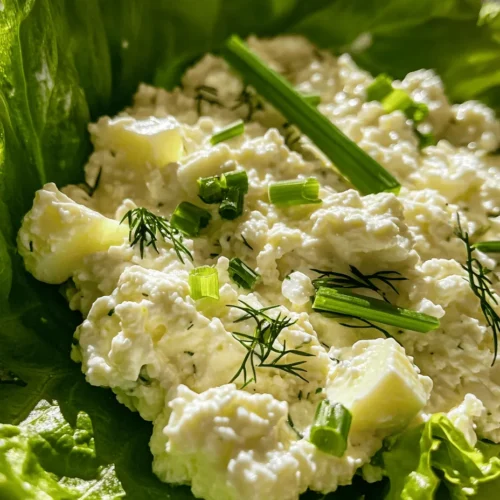 Cottage cheese is a star ingredient in this recipe, and for good reason. One of its most appealing qualities is its high protein content. A single cup of low-fat cottage cheese can contain around 25 grams of protein, making it an excellent choice for anyone looking to boost their protein intake. This makes Cottage Cheese Egg Salad Delight not only satisfying but also a great option for those on a fitness journey or anyone wanting to maintain muscle mass.