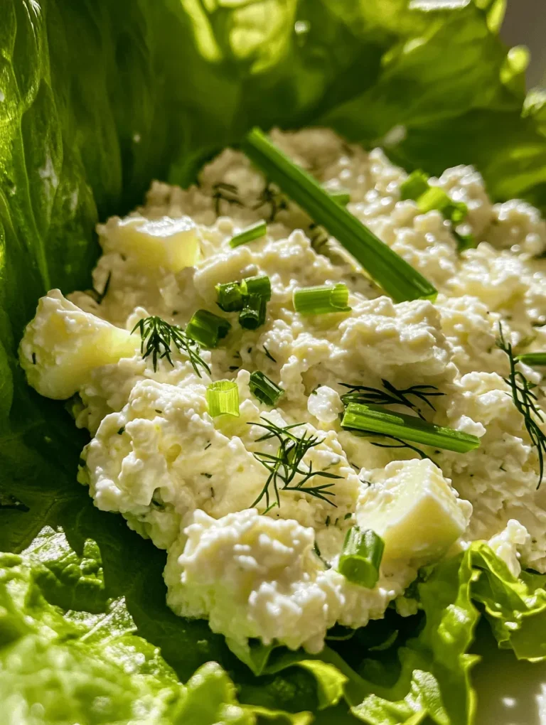 Cottage cheese is a star ingredient in this recipe, and for good reason. One of its most appealing qualities is its high protein content. A single cup of low-fat cottage cheese can contain around 25 grams of protein, making it an excellent choice for anyone looking to boost their protein intake. This makes Cottage Cheese Egg Salad Delight not only satisfying but also a great option for those on a fitness journey or anyone wanting to maintain muscle mass.