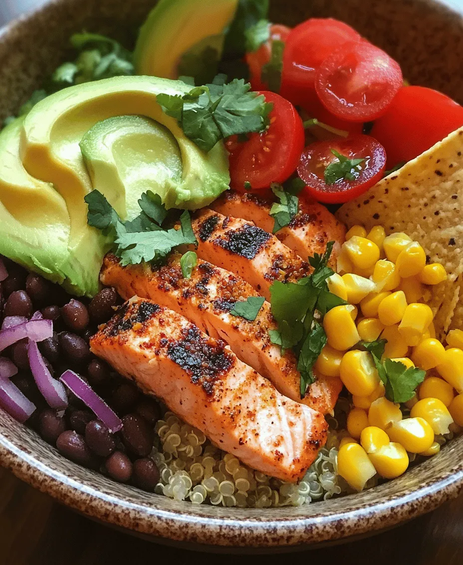 The Salmon Burrito Bowl Fiesta is a vibrant and nutritious dish that encapsulates the essence of a wholesome meal. It combines the rich flavors of fresh salmon with a medley of colorful vegetables and wholesome grains, creating a satisfying and health-conscious option for any time of day. This recipe appeals not only to those seeking a nutritious meal but also to anyone who enjoys exploring new culinary horizons. Whether you’re a busy professional looking for a quick lunch or a family member in need of a colorful dinner that pleases everyone at the table, the Salmon Burrito Bowl Fiesta fits the bill perfectly.