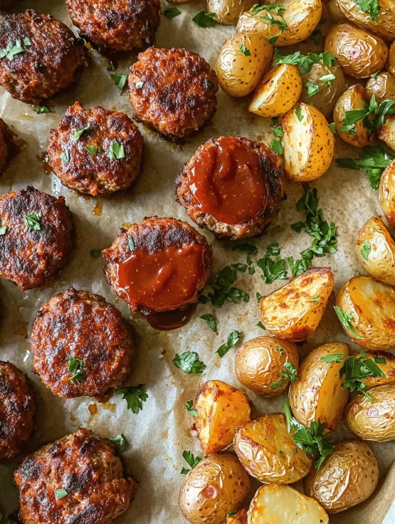 Are you on the lookout for a hearty, family-friendly meal that can be prepared with minimal effort? Look no further than the Savory Sheet Pan Mini Meatloaf & Crispy Roasted Potatoes. This delightful dish not only satisfies hunger but also brings comfort and nostalgia to the dinner table. The mini meatloaves, with their rich flavors and tender textures, paired with perfectly roasted potatoes, create a balanced meal that appeals to both children and adults alike.