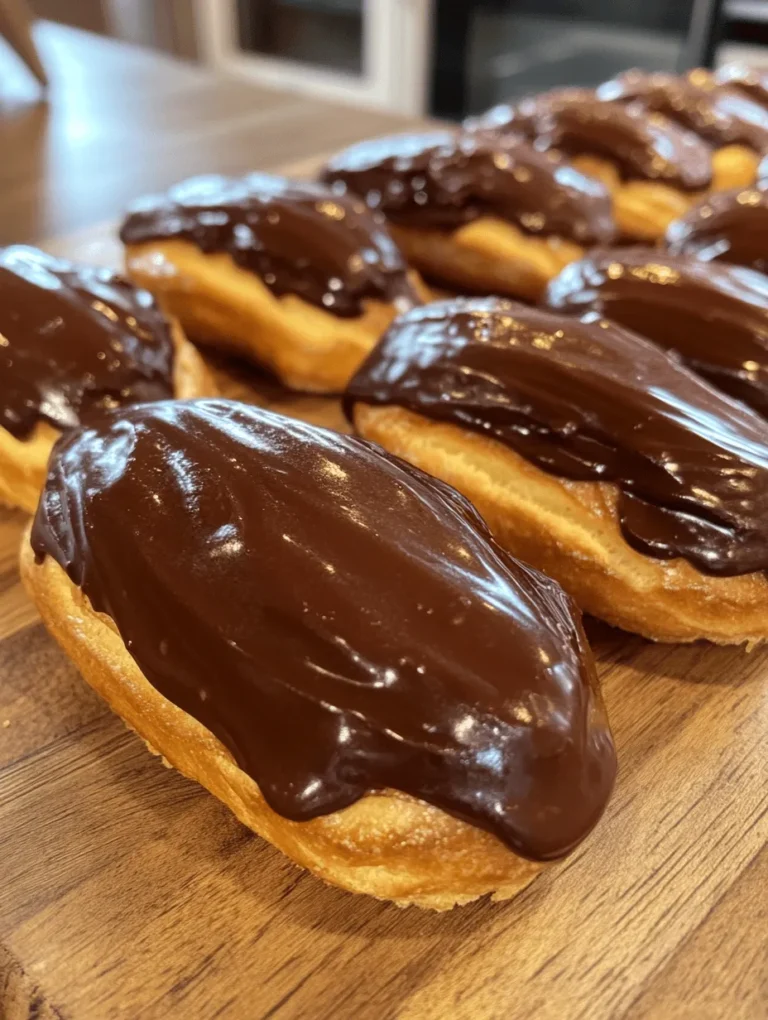 Chocolate éclairs are one of the most beloved French pastries, celebrated for their delightful combination of textures and flavors. A delicate choux pastry filled with rich pastry cream and topped with a glossy chocolate glaze, these treats are not only a feast for the eyes but also a sublime indulgence for the palate. The allure of homemade pastries like chocolate éclairs lies in the craftsmanship involved; the process of creating these elegant desserts is as rewarding as the final product itself.