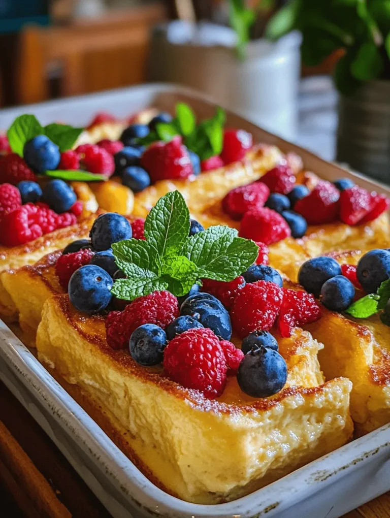 Overnight Crème Brûlée French Toast is a delightful breakfast dish that takes the indulgent flavors of a classic French dessert and transforms them into a luxurious morning treat. Imagine waking up to the aroma of sweet, caramelized sugar mingling with the comforting scent of fresh bread—this dish is not just a meal; it’s a culinary experience. By combining the creamy richness of custard with the airy texture of challah bread, this recipe promises to elevate your breakfast game, making it perfect for special occasions, family gatherings, or leisurely weekend brunches.