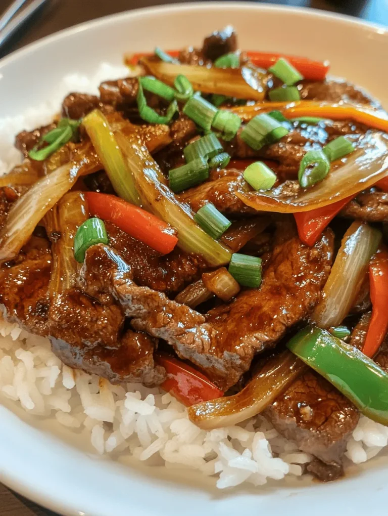 Sizzling Chinese Beef and Onion Stir-Fry is a vibrant and flavorful dish that exemplifies the artistry of Chinese cooking. This dish not only tantalizes the taste buds but also offers a beautiful presentation with its colorful ingredients and enticing aroma. Stir-frying, a quintessential technique in Chinese cuisine, allows for quick cooking while preserving the freshness and nutrients of the ingredients. The combination of tender flank steak and sweet onions, enhanced by a blend of savory sauces, creates a dish that is both satisfying and delicious.