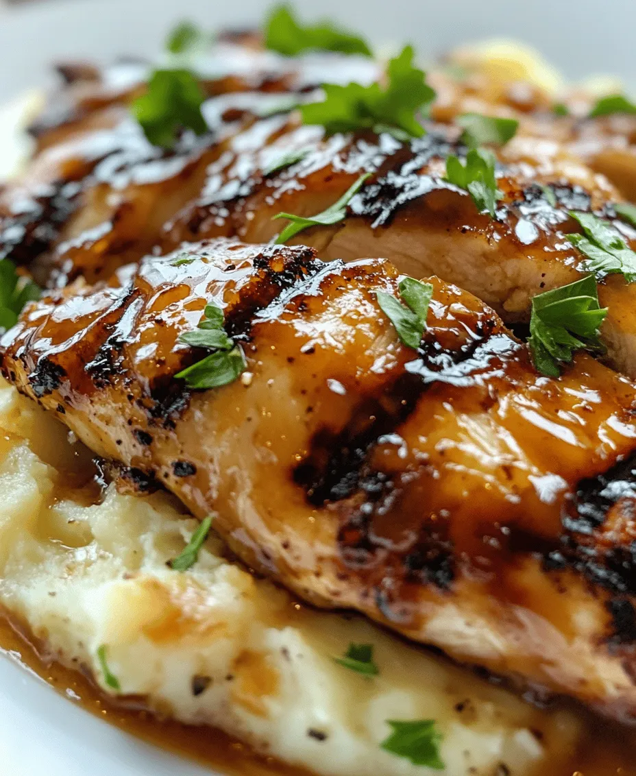 In recent years, the trend of high-protein meals has gained significant momentum, reflecting a growing awareness of the importance of protein in our diets. Whether you’re an athlete looking to build muscle, someone aiming to maintain a healthy weight, or simply a food lover searching for satisfying recipes, high-protein meals offer a delicious and nutritious solution. Among these, the <strong>High Protein Honey BBQ Chicken & Creamy Garlic Parmesan Potatoes</strong> stands out as a delightful option that perfectly balances flavor and health benefits.” /></p>
</p>
<h3>Balancing Flavors with Garlic, Cream, and Parmesan</h3>
</p>
<p>The rich combination of garlic, cream, and Parmesan creates a beautifully balanced flavor profile that elevates the creamy garlic Parmesan potatoes to a whole new level. Garlic adds depth and an aromatic quality, while cream provides a luscious texture that envelops the potatoes. The salty, nutty notes of freshly grated Parmesan cheese not only enhance the flavor but also contribute to the creaminess of the dish, creating a satisfying mouthfeel.</p>
</p>
<p>When combined with the honey BBQ chicken, the creamy potatoes serve as a perfect counterpoint to the smoky sweetness of the sauce. This balance ensures that each bite is an explosion of flavor, making them an ideal side dish. To ensure the potatoes are well-coated in the creamy sauce, toss them gently in the skillet or mixing bowl until every piece is covered. This step is crucial for flavor distribution and ensures that you enjoy the full experience of this heavenly pairing.</p>
</p>
<h3>Grilling the Honey BBQ Chicken</h3>
</p>
<h4>Preparing the Grill: Tips for Achieving Perfect Grill Marks</h4>
</p>
<p>Before grilling your honey BBQ chicken, it’s essential to prepare your grill properly. Start by preheating your grill to medium-high heat, which is around 375°F to 400°F. This temperature is ideal for achieving those coveted grill marks while ensuring the chicken cooks evenly.</p>
</p>
<p>To ensure the chicken doesn’t stick, clean the grill grates thoroughly to remove any residue from previous grilling sessions. An oiled grill will also help prevent sticking; using a paper towel dipped in vegetable oil, wipe down the grates before placing the chicken on them. This simple step not only enhances the cooking process but also contributes to the overall flavor of the chicken.</p>
</p>
<h4>Cooking Times and Temperature Guides for Chicken</h4>
</p>
<p>Cooking the honey BBQ chicken to perfection requires attention to time and temperature. The key is to cook the chicken until it reaches an internal temperature of 165°F. Depending on the thickness of the chicken pieces, cooking times may vary. Generally, boneless chicken breasts will take about 6-8 minutes per side, while bone-in pieces may need approximately 10-15 minutes per side.</p>
</p>
<p>To achieve those beautiful grill marks, avoid moving the chicken around too much on the grill. Allow it to sear for at least 5-7 minutes before flipping. Once flipped, brush the chicken with your homemade honey BBQ sauce to enhance the flavor and caramelization, ensuring that you have a rich, sticky glaze that complements every bite.</p>
</p>
<h4>Importance of Resting the Chicken Post-Cooking for Juiciness</h4>
</p>
<p>Once the chicken is cooked through, it’s crucial to let it rest for about 5-10 minutes before slicing. This resting period allows the juices to redistribute throughout the meat, resulting in a tender and juicy chicken. Cutting into it immediately can cause the juices to run out, leading to dryness. While the chicken rests, you can prepare your plating and presentation, ensuring everything is ready to serve.</p>
</p>
<h3>Plating and Presentation</h3>
</p>
<h4>Suggestions for Arranging the Dish Beautifully on a Platter</h4>
</p>
<p>Presentation is key when serving your high-protein honey BBQ chicken and creamy garlic Parmesan potatoes. Start by placing the grilled chicken pieces on a large platter, arranging them in a circular pattern for an inviting look. Next, use a spoon to add the creamy garlic Parmesan potatoes around the chicken, creating a beautiful contrast with their light color against the rich brown of the chicken.</p>
</p>
<p>For added appeal, consider layering the potatoes slightly, allowing their creamy texture to peek through. This not only enhances the visual experience but also makes it easier for guests to serve themselves.</p>
</p>
<h4>Garnishing Tips: Enhancing Visual Appeal and Flavor with Fresh Herbs</h4>
</p>
<p>A simple garnish can elevate the dish’s presentation and flavor. Consider sprinkling freshly chopped parsley or chives over the chicken and potatoes. The vibrant green color adds freshness and contrast, while the herbs provide an aromatic quality that enhances the overall taste. For a touch of elegance, you could also add a few sprigs of rosemary or thyme, which pair beautifully with both chicken and potatoes.</p>
</p>
<h4>Serving Suggestions: Pairing with Side Dishes or Salads</h4>
</p>
<p>To round out your meal, consider serving the honey BBQ chicken and creamy garlic Parmesan potatoes with a light salad or additional side dish. A crisp mixed green salad with a tangy vinaigrette can provide a refreshing contrast to the richness of the chicken and potatoes. Alternatively, roasted vegetables, such as asparagus or Brussels sprouts, can add depth and nutrition to the meal, complementing the flavors and textures of the main dish.</p>
</p>
<h3>Nutritional Benefits of the Dish</h3>
</p>
<h4>Comprehensive Analysis of the Protein Content in the Meal</h4>
</p>
<p>One of the standout features of this recipe is its impressive protein content. Chicken is a fantastic source of lean protein, essential for muscle repair and growth. A typical serving of grilled chicken breast contains around 26 grams of protein, making it an excellent choice for those looking to increase their protein intake. Coupled with the creamy garlic Parmesan potatoes, this meal offers a satisfying balance of macronutrients, perfect for energy and recovery.</p>
</p>
<h4>Benefits of Including Healthy Fats and Carbohydrates from Potatoes</h4>
</p>
<p>The creamy garlic Parmesan potatoes not only provide a delicious complement to the chicken but also contribute healthy carbohydrates and fats to the dish. Potatoes are a great source of complex carbohydrates, which supply sustained energy, while the cream and Parmesan cheese add healthy fats that help with nutrient absorption. This combination ensures that the meal is not only filling but also nutritious, making it suitable for various dietary needs.</p>
</p>
<h4>Discussion on How This Meal Fits into a Balanced Diet</h4>
</p>
<p>This high-protein honey BBQ chicken and creamy garlic Parmesan potatoes dish fits seamlessly into a balanced diet. It provides a good mix of protein, healthy fats, and carbohydrates, making it a wholesome choice for lunch or dinner. Pairing the meal with a side of vegetables or a salad can further enhance its nutritional value, ensuring you meet your daily requirements for vitamins and minerals.</p>
</p>
<h3>Variations and Customizations</h3>
</p>
<h4>Ideas for Protein Substitutions: Turkey, Tofu, or Plant-Based Alternatives</h4>
</p>
<p>While chicken is the star of this dish, there are numerous alternatives for those who prefer different proteins or follow specific dietary preferences. Turkey is a leaner option that can be used in place of chicken, offering similar flavors and nutrition. For a plant-based version, consider using tofu or tempeh marinated in the honey BBQ sauce, providing a protein-rich and satisfying alternative that works well with the creamy potatoes.</p>
</p>
<h4>Suggestions for Altering the Sauce: Different BBQ Flavors and Spices</h4>
</p>
<p>One of the great aspects of this recipe is its versatility, especially regarding the BBQ sauce. Feel free to experiment with different flavors by adding spices or using alternative BBQ sauces. A spicy chipotle BBQ sauce can add a kick, while a sweet and tangy apple cider vinegar-based sauce can provide a refreshing twist. Adjust the sweetness by adding more honey or incorporating maple syrup for a unique flavor profile.</p>
</p>
<h4>Alternative Cooking Methods: Baking or Air Frying the Chicken</h4>
</p>
<p>If grilling isn’t an option, you can easily adapt this recipe to other cooking methods. Baking the chicken in the oven at 400°F for about 25-30 minutes will yield juicy results. Alternatively, using an air fryer can produce a crispy exterior while keeping the chicken moist inside, taking around 15-20 minutes depending on the thickness of the pieces.</p>
</p>
<h3>Conclusion</h3>
</p>
<p>In summary, the high-protein honey BBQ chicken paired with creamy garlic Parmesan potatoes is a delightful dish that is both delicious and easy to prepare. Its rich flavors, balanced textures, and nutritional benefits make it an ideal choice for any occasion, from casual family dinners to entertaining guests. The versatility of this recipe allows for numerous variations and adaptations to fit different dietary needs and preferences.</p>
</p>
<p>Whether you’re looking to increase your protein intake, enjoy a satisfying meal, or impress friends and family with your culinary skills, this recipe offers a wholesome, fulfilling option. We encourage you to try this dish and savor the delightful combination of flavors and textures that make it a truly memorable meal. Enjoy your cooking adventure and the delicious results!</p>
<div id=