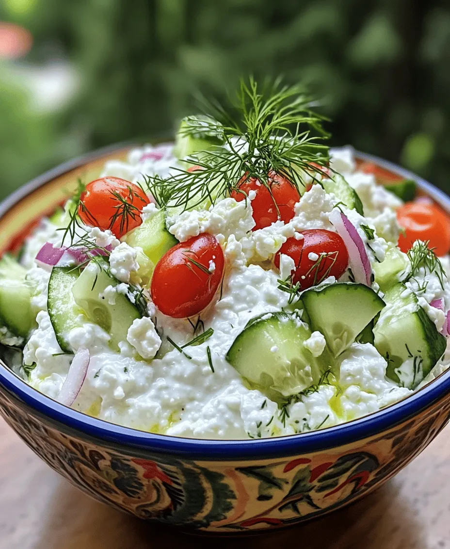 In today's health-conscious world, fresh salads have surged in popularity as a staple of nutritious eating. With a growing awareness of the benefits of incorporating wholesome ingredients into our diets, salads have transformed from simple side dishes into vibrant, satisfying meals. Among the myriad of salad options, the Cottage Cheese and Cucumber Salad stands out as a particularly refreshing choice, perfect for warm weather or as a light meal packed with nutrition.
