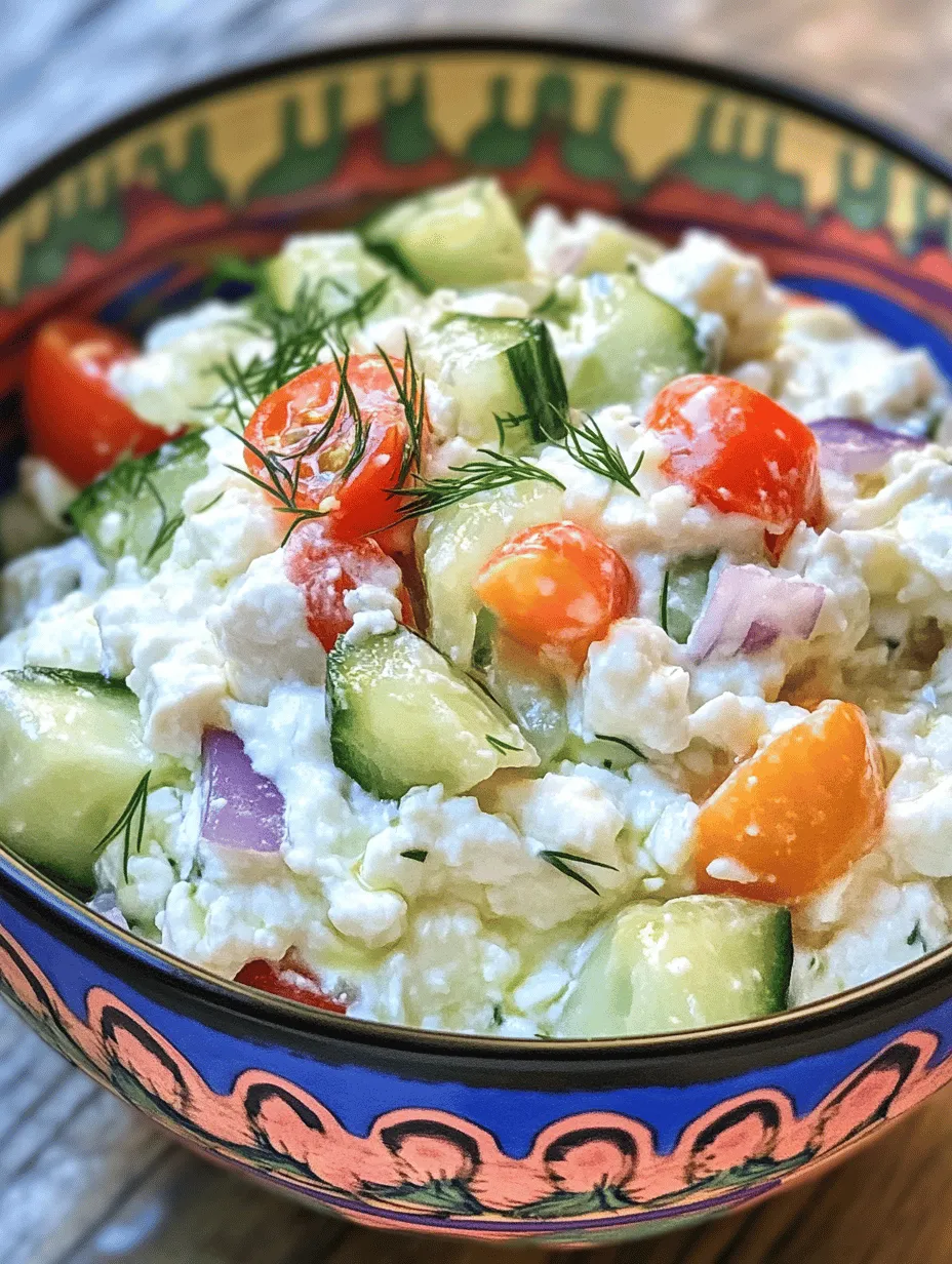 In today's health-conscious world, fresh salads have surged in popularity as a staple of nutritious eating. With a growing awareness of the benefits of incorporating wholesome ingredients into our diets, salads have transformed from simple side dishes into vibrant, satisfying meals. Among the myriad of salad options, the Cottage Cheese and Cucumber Salad stands out as a particularly refreshing choice, perfect for warm weather or as a light meal packed with nutrition.