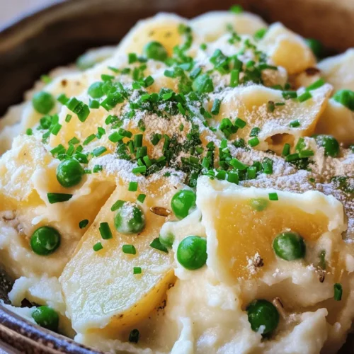 Creamy Dreamy Potatoes & Peas is a delightful dish that embodies the essence of comfort food. Imagine a warm, velvety blend of Yukon Gold potatoes and vibrant green peas, enriched with creamy dairy ingredients and a hint of aromatic garlic. This dish not only satisfies the cravings for something hearty but also brings a sense of nostalgia, evoking memories of family gatherings and cozy dinners. Whether you're looking for a side dish to accompany your main course or a simple meal to enjoy on its own, Creamy Dreamy Potatoes & Peas fits the bill perfectly.
