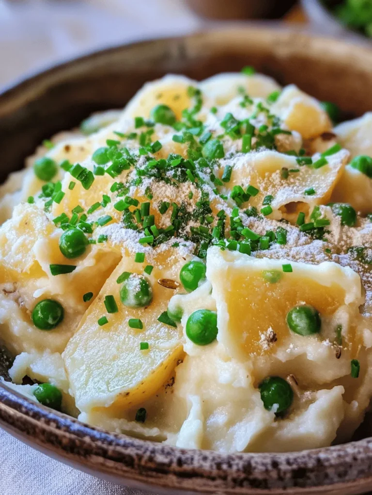 Creamy Dreamy Potatoes & Peas is a delightful dish that embodies the essence of comfort food. Imagine a warm, velvety blend of Yukon Gold potatoes and vibrant green peas, enriched with creamy dairy ingredients and a hint of aromatic garlic. This dish not only satisfies the cravings for something hearty but also brings a sense of nostalgia, evoking memories of family gatherings and cozy dinners. Whether you're looking for a side dish to accompany your main course or a simple meal to enjoy on its own, Creamy Dreamy Potatoes & Peas fits the bill perfectly.
