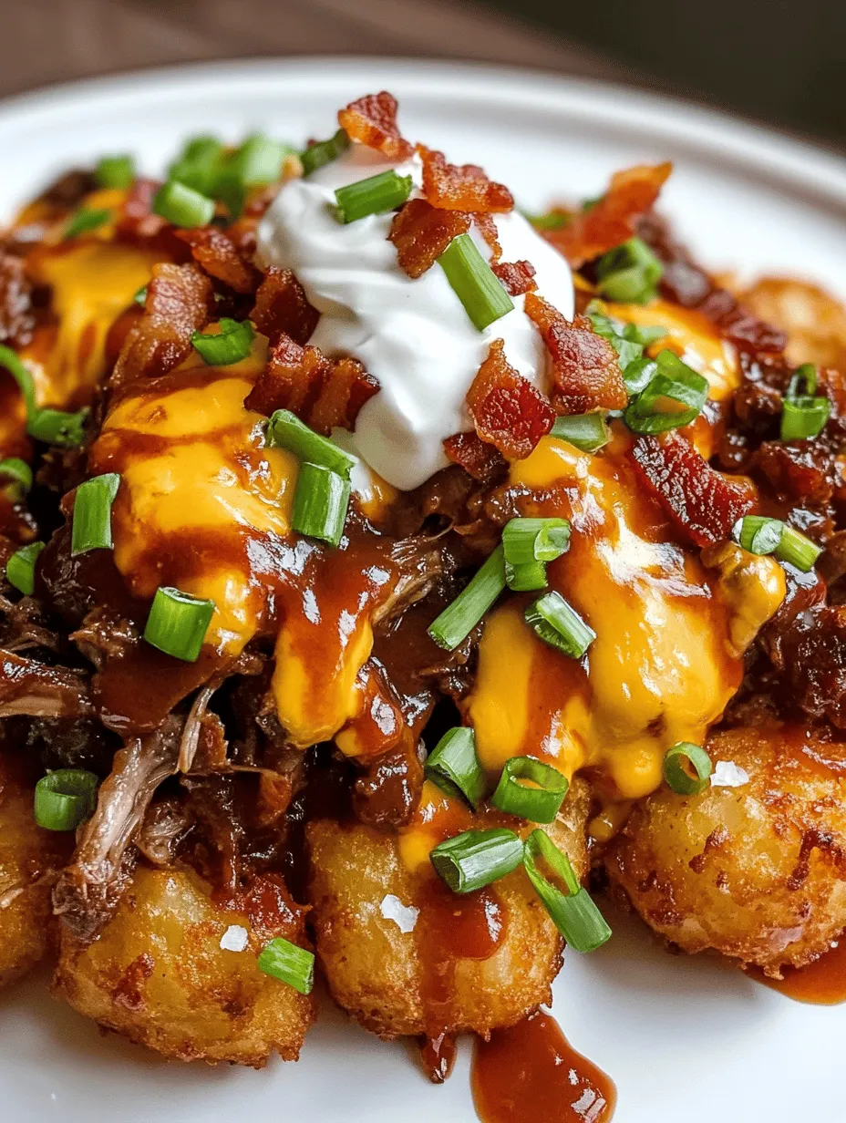 In the world of comfort food, few dishes can compete with the indulgent charm of loaded beef rib tater tots. This mouthwatering creation brings together the hearty flavors of succulent beef short ribs, the satisfying crunch of golden tater tots, and a medley of toppings that elevate this dish to a whole new level. Imagine sinking your teeth into crispy, perfectly seasoned tater tots, each bite bursting with the rich essence of tender beef, melted cheese, and the freshness of green onions. It’s a dish that doesn’t just satisfy hunger; it invites you to revel in the experience of eating.