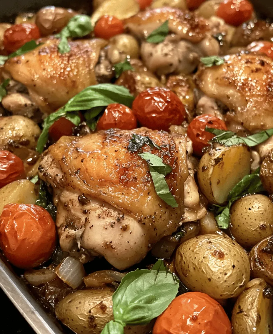 Savory Italian Chicken & Potatoes is a meal that warms the heart and satisfies the soul, making it a cherished dish in family kitchens and festive gatherings alike. This delightful recipe combines tender chicken thighs, creamy baby potatoes, and juicy cherry tomatoes, all infused with aromatic herbs and spices that echo the warmth of Italian cuisine. The easy preparation method ensures that even novice cooks can create this dish, making it an ideal choice for family dinners or special occasions.