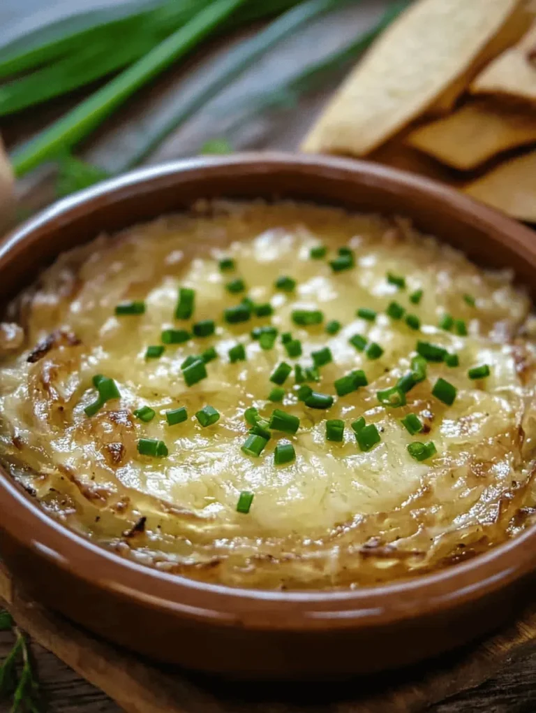 When it comes to hosting gatherings and parties, nothing quite compares to the allure of cheesy dips. They are the ultimate crowd-pleasers, effortlessly bringing people together as they gather around a table, chips in hand, eager to dive into a warm, gooey offering. One such dip that stands out in the realm of cheesy delights is the Cheesy Caramelized Onion Delight. This recipe is a perfect blend of creamy textures and savory flavors, making it an irresistible choice for any occasion.