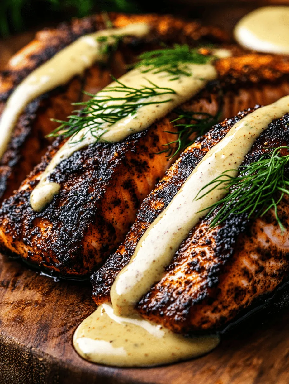 If you're looking to elevate your dinner game with a dish that's as vibrant as it is delicious, look no further than Sizzling Blackened Salmon with Creamy Dijon Delight. This culinary masterpiece combines the bold flavors of blackened salmon with a rich, creamy sauce that is sure to tantalize your taste buds. Not only does this dish boast a striking visual appeal—featuring a crispy, charred exterior and a luscious drizzle of creamy sauce—but it also offers a delightful symphony of flavors, balancing the smoky heat from the spices with the tangy richness of Dijon mustard.