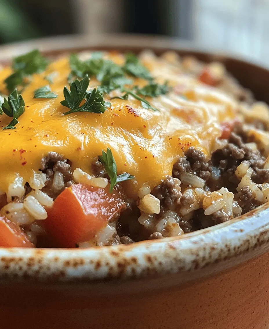 Comfort food holds a special place in the hearts and homes of many families. It evokes feelings of nostalgia, warmth, and a sense of belonging. These dishes are often associated with cherished memories, family gatherings, and the simple joy of sharing a meal together. Among the plethora of comfort foods, the Cheesy Hamburger & Rice Casserole stands out as a quintessential choice for weeknight dinners and casual get-togethers. Its rich flavors, creamy texture, and delightful cheesiness make it a crowd-pleaser that is both satisfying and easy to prepare.