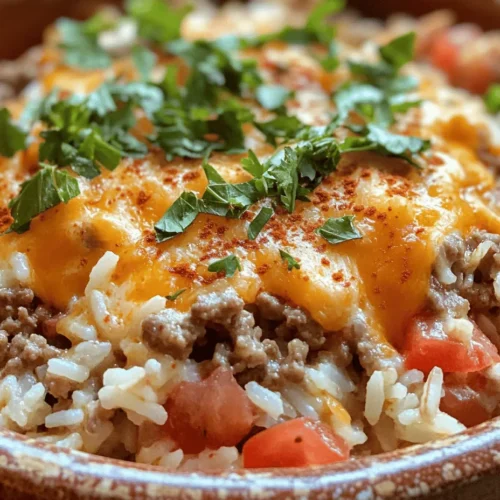 Comfort food holds a special place in the hearts and homes of many families. It evokes feelings of nostalgia, warmth, and a sense of belonging. These dishes are often associated with cherished memories, family gatherings, and the simple joy of sharing a meal together. Among the plethora of comfort foods, the Cheesy Hamburger & Rice Casserole stands out as a quintessential choice for weeknight dinners and casual get-togethers. Its rich flavors, creamy texture, and delightful cheesiness make it a crowd-pleaser that is both satisfying and easy to prepare.