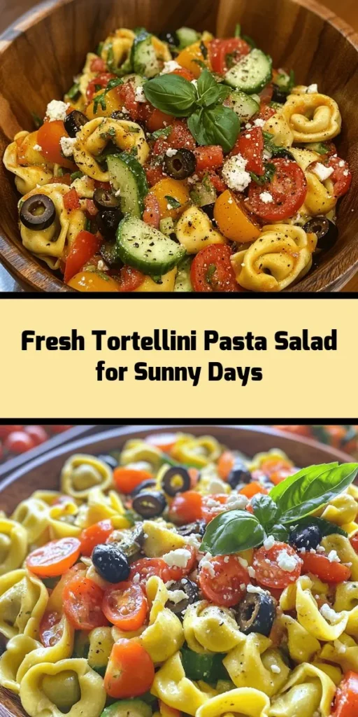Brighten up your mealtime with this refreshing Tortellini Pasta Salad Delight! Packed with cheese tortellini, cherry tomatoes, cucumbers, and olives, this dish is both colorful and nutritious. Drizzled with a zesty olive oil and balsamic dressing, it's perfect for gatherings, picnics, or a light lunch. Plus, it takes just 15 minutes to prep and is best served chilled. Enjoy the delicious flavors of summer in every bite!