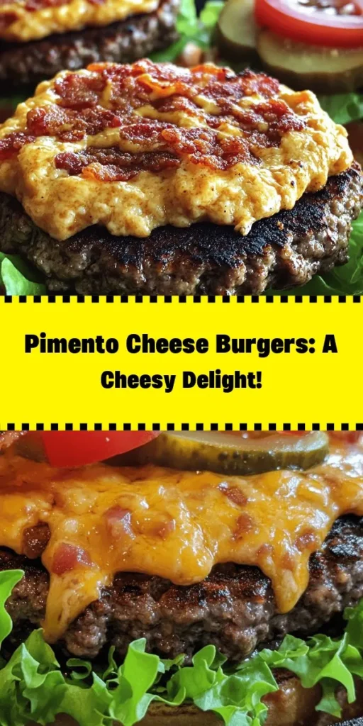 Get ready to elevate your burger game with these Pimento Cheese Bliss Burgers! Made with juicy ground beef patties topped with creamy, homemade or store-bought pimento cheese, these burgers are a cheesy delight. Add crispy bacon, fresh lettuce, and juicy tomatoes for a mouthwatering combination. Quick to prepare, this recipe takes just 30 minutes and serves four. Perfect for a weekend cookout or casual dinner - your taste buds will thank you!