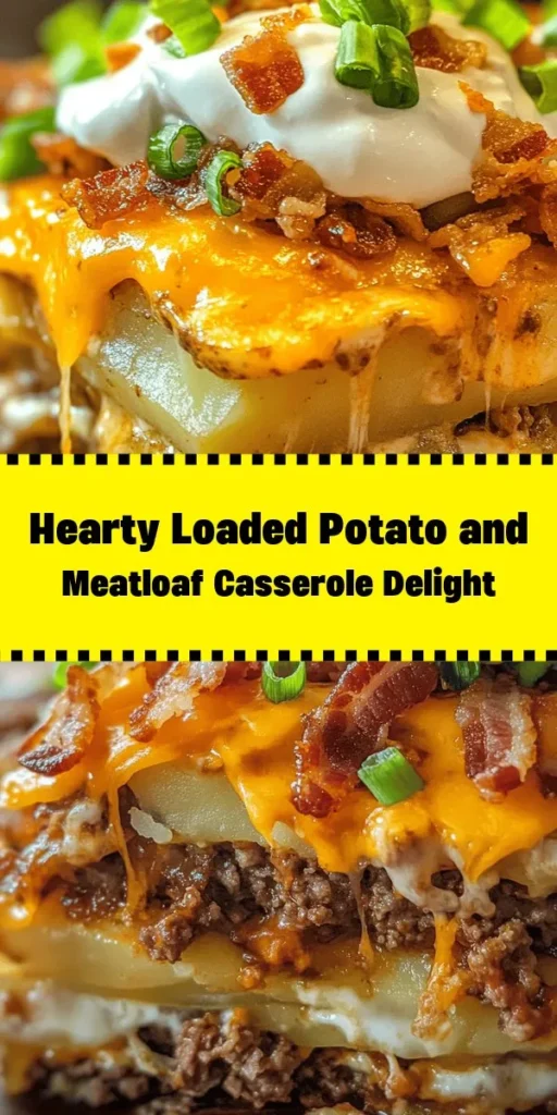 Dive into comfort food bliss with this Loaded Potato and Meatloaf Casserole! This hearty dish combines tender layers of russet potatoes with a savory meatloaf mixture, topped with creamy sour cream and cheese, all finished off with crispy bacon. Perfect for family dinners, it’s easy to prepare and sure to impress. With just 20 minutes of prep and a total cooking time of about 1 hour 20 minutes, it serves 6-8 hungry appetites. Get ready for a flavorful feast!