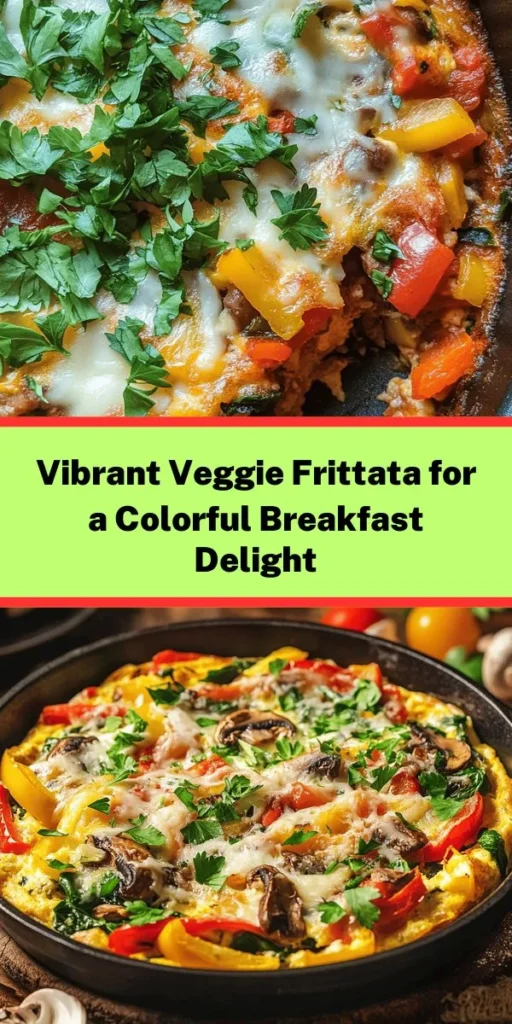 Brighten up your breakfast or brunch with this Colorful Veggie Frittata! Packed with vibrant bell peppers, mushrooms, and spinach, this dish is as nutritious as it is delicious. Whisk together eggs and milk, pour over sautéed veggies, and top with cheese for a delightful finish. Bake until puffed and golden for a perfect, easy-to-make meal. Serve warm or at room temperature for a festive touch. Ideal for gatherings or meal prep! Enjoy this veggie-packed delight!