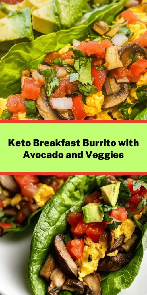Start your day right with this delicious Keto-Friendly Breakfast Burrito Delight! Packed with protein-rich eggs, fresh veggies like spinach, bell peppers, and mushrooms, plus creamy avocado, this nutritious meal is easy to make and perfect for a low-carb lifestyle. Wrap it all up in crisp lettuce leaves for a satisfying breakfast that’s ready in just 20 minutes. Customize it with salsa or hot sauce for an extra kick!