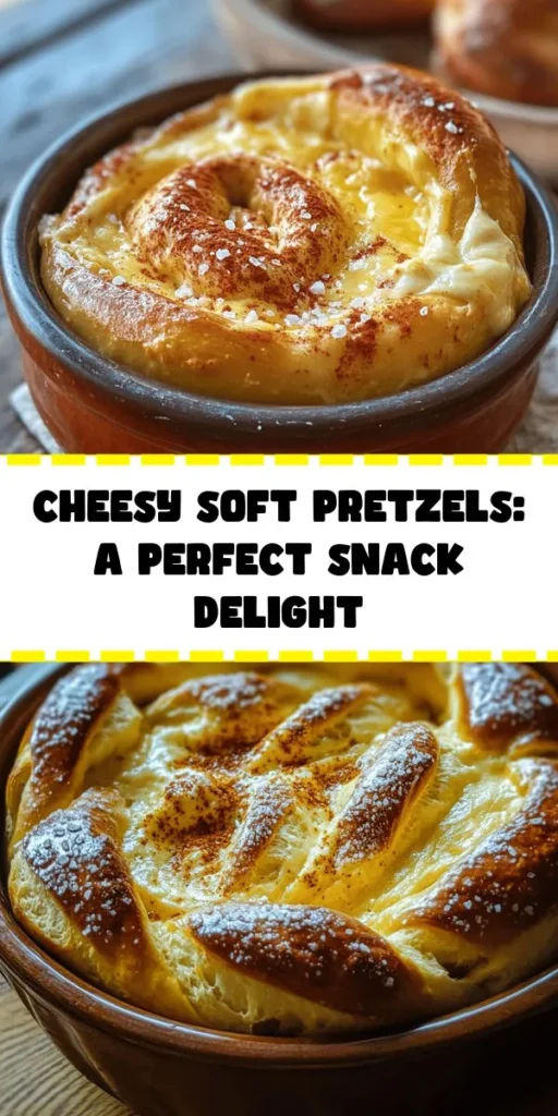 Indulge in irresistible Soft Pretzels paired with a delicious Cheesy Bliss Dip! This simple recipe combines warm, doughy pretzels with a creamy cheddar dip for the perfect snack or party treat. With just a few ingredients and easy steps, you can make 8 pretzels in under 1.5 hours. They're golden brown, salty, and so fun to share. Perfect for movie nights or gatherings, this dish is sure to impress your family and friends! Enjoy the cheesy goodness!