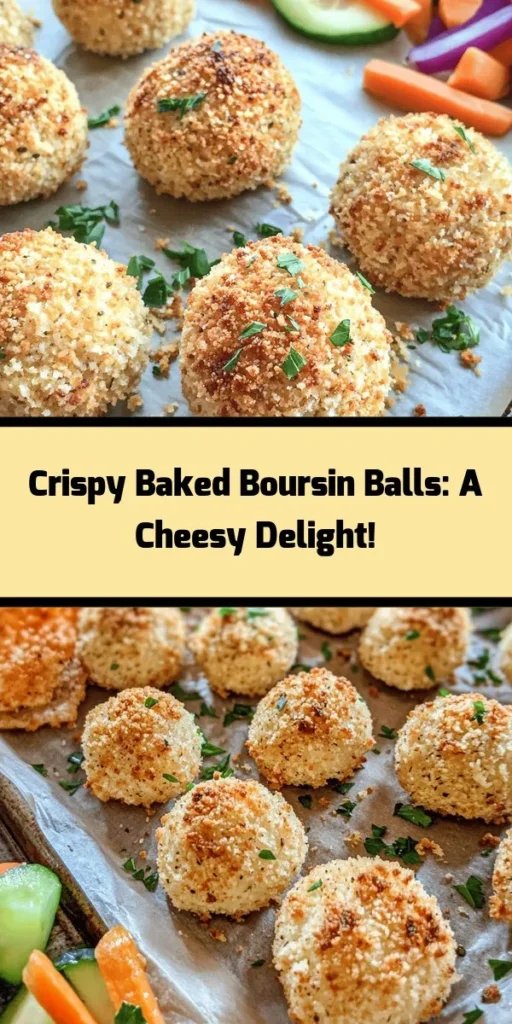 Indulge in the crispy baked Boursin delight! This easy recipe combines creamy garlic and herb Boursin cheese with a crunchy panko and Parmesan coating for an irresistible treat. Perfect as an appetizer or snack, simply shape the cheese, dip it in a flavorful egg mixture, roll in the crispy blend, and bake until golden. Serve warm with crackers or veggies for a crowd-pleasing dish that’s ready in just 30 minutes!