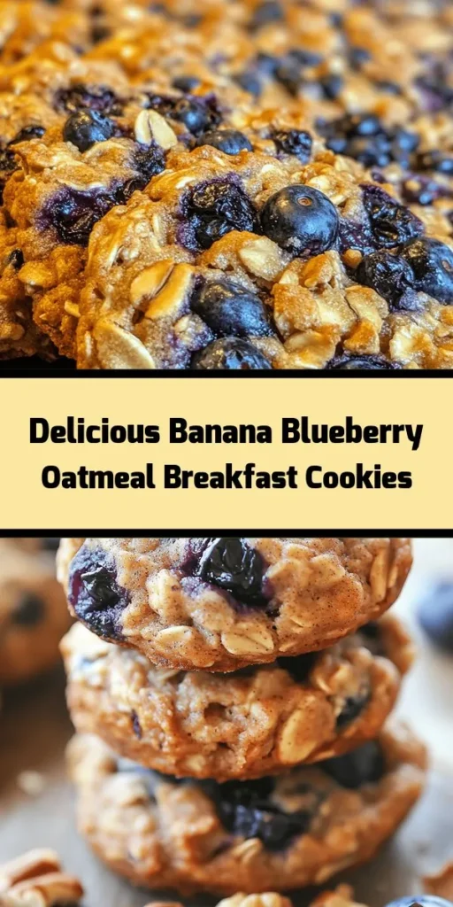 Start your day with these delightful Banana Blueberry Oatmeal Breakfast Cookies! Made with just a few wholesome ingredients like ripe bananas, rolled oats, and juicy blueberries, they are naturally sweetened with honey or maple syrup and enriched with almond butter. Perfect for a quick breakfast or snack on the go, these cookies are easy to make and healthy too. Enjoy them warm or save for later—your taste buds will thank you!