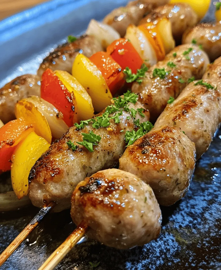 Skewers are more than just a culinary trend; they embody the spirit of shared meals, bringing friends and family together around the grill. From backyard barbecues to festive gatherings, skewered dishes offer a delightful mix of flavors and textures that are perfect for any occasion. Among the myriad of options, Zesty Chicken Sausage Skewers with Peppers and Onions stands out as a flavorful yet health-conscious choice. These skewers combine the lean goodness of ground chicken with vibrant, colorful vegetables, resulting in a dish that is not only satisfying but also packed with nutrients.