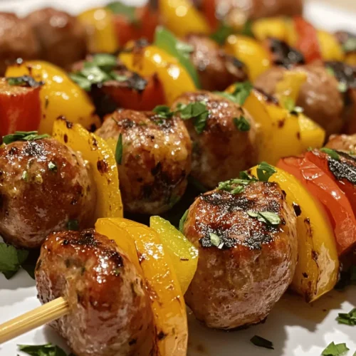 Skewers are more than just a culinary trend; they embody the spirit of shared meals, bringing friends and family together around the grill. From backyard barbecues to festive gatherings, skewered dishes offer a delightful mix of flavors and textures that are perfect for any occasion. Among the myriad of options, Zesty Chicken Sausage Skewers with Peppers and Onions stands out as a flavorful yet health-conscious choice. These skewers combine the lean goodness of ground chicken with vibrant, colorful vegetables, resulting in a dish that is not only satisfying but also packed with nutrients.