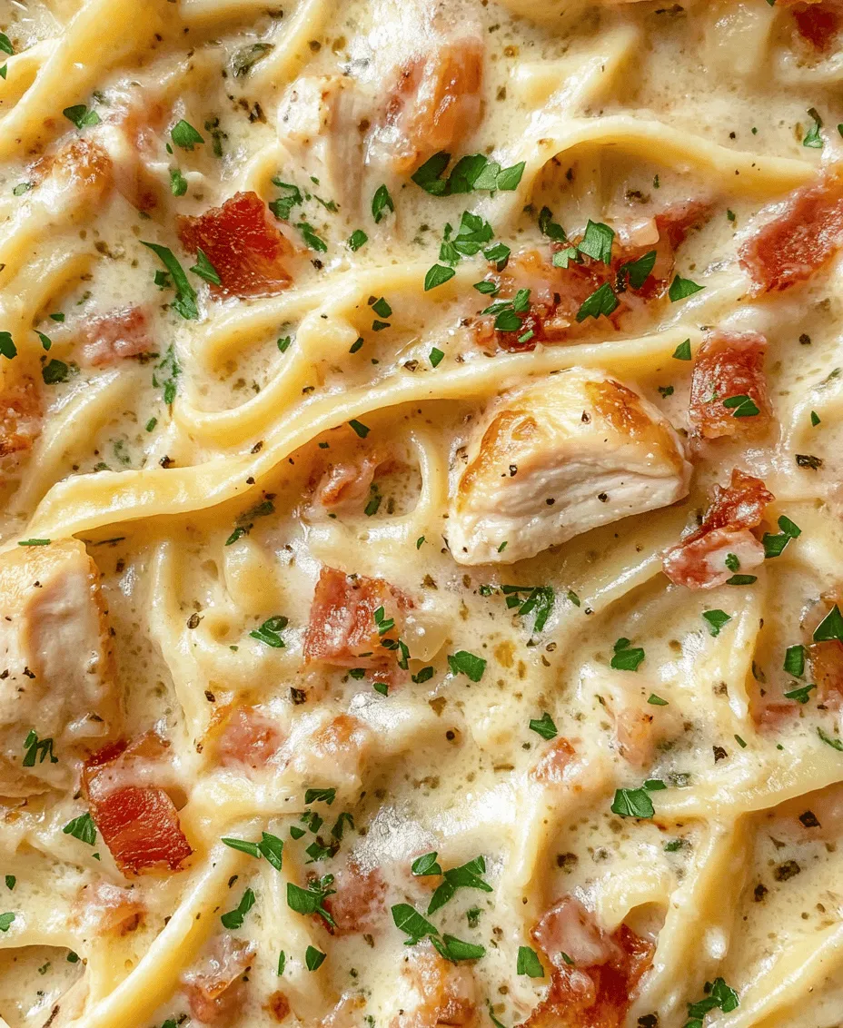 Chicken Carbonara is a delightful and comforting dish that captures the essence of Italian cuisine while providing a modern twist that many home cooks love to embrace. Originating from the heart of Italy, this creamy pasta dish typically features spaghetti or fettuccine, coated in a luscious sauce made from eggs, cheese, and cured pork. While the classic Carbonara traditionally uses guanciale, the addition of chicken in this recipe makes it a versatile option that is both satisfying and approachable, especially for those who may prefer a lighter protein.
