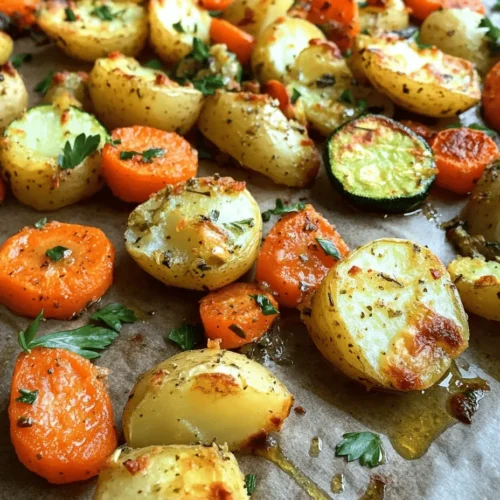 In the realm of comfort food, few dishes bring the warmth and satisfaction of perfectly roasted vegetables. This Garlic Herb Roasted Potatoes, Carrots, and Zucchini recipe is not just a side dish; it’s a vibrant medley that elevates any meal. Whether served alongside a juicy roast chicken or as a hearty complement to a vegan entrée, this dish offers a symphony of flavors that delight the palate. The combination of tender, caramelized vegetables seasoned with aromatic herbs creates a culinary experience that is both fulfilling and health-conscious.