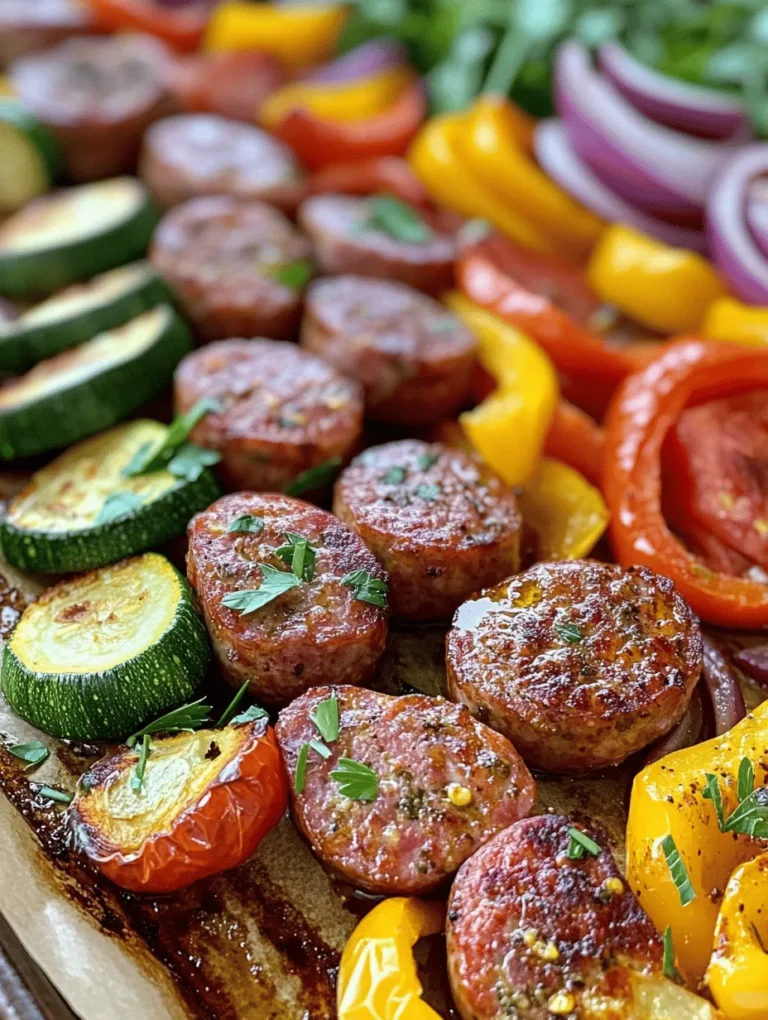 In the realm of modern cooking, few methods are as beloved as sheet pan meals. They embody convenience without sacrificing flavor or nutrition, making them a go-to option for busy families and home cooks alike. Our Sizzling Sheet Pan Sausage & Garden Veggies recipe is a testament to this culinary trend, seamlessly combining savory smoked sausage with a vibrant array of fresh vegetables. This dish is not only easy to prepare but also lends itself well to customization based on seasonal produce or personal preferences. Whether you’re looking for a quick weeknight dinner or a relaxed weekend meal, this recipe caters to your needs with flair and simplicity.