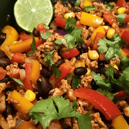 In the realm of easy-to-make, nutritious meals, few dishes stand out quite like Spiced Ground Turkey & Colorful Peppers Fiesta. This vibrant and flavorful dish not only tantalizes the taste buds but also packs a nutritional punch, making it an ideal choice for anyone looking to maintain a healthy diet without sacrificing flavor. As our lives become increasingly hectic, the demand for quick yet satisfying meals has never been higher. This recipe caters to that need perfectly, allowing busy individuals and families to enjoy a delicious home-cooked meal in less than 30 minutes.