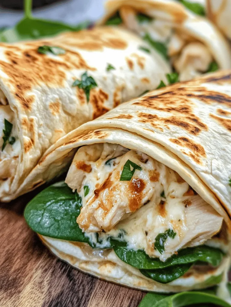 In our fast-paced lives, the importance of quick and delicious meals cannot be overstated. We all experience days filled with meetings, errands, and activities that leave little room for elaborate cooking. This is where the Cheesy Garlic Chicken Wraps come into play. They are not only quick to prepare but also exceptionally satisfying, making them an ideal choice for lunch or dinner. The combination of cheesy goodness and succulent chicken wrapped in a soft tortilla caters to both cravings for comfort food and the need for a nutritious meal.