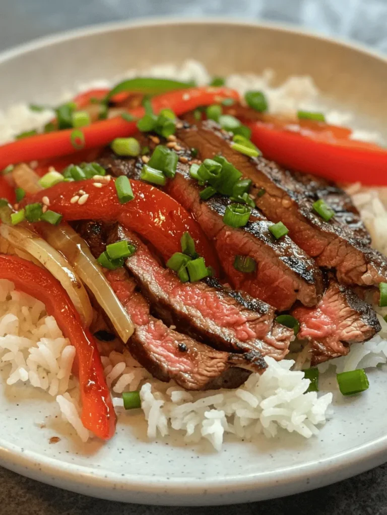 Sizzling Pepper Steak with Onions is not just a dish; it’s an experience that ignites the senses and celebrates the art of stir-frying. This vibrant and delicious recipe combines tender flank steak with colorful bell peppers and sweet onions, resulting in a dish that is as visually appealing as it is flavorful. Whether you’re looking to impress guests at a dinner party or simply seeking a quick and satisfying meal for a busy weeknight, this recipe fits the bill perfectly.
