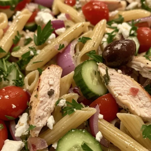 Are you on the lookout for a dish that marries vibrant flavors with wholesome ingredients? Look no further than the Mediterranean Chicken Pasta Salad. This delightful recipe offers a harmonious blend of tastes and textures, making it an ideal choice for a light lunch, a hearty dinner, or even a picnic treat. With its array of colorful vegetables, tender chicken, and zesty dressing, this salad not only satisfies your taste buds but also provides a nutritious meal option packed with protein and essential nutrients.
