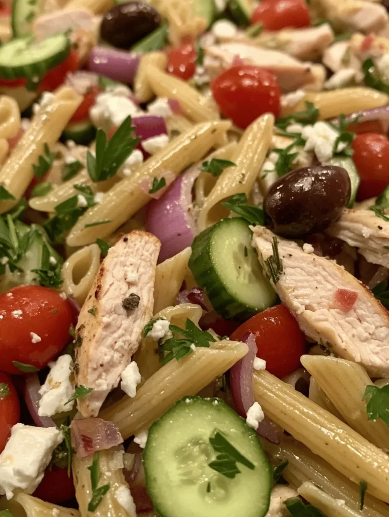 Are you on the lookout for a dish that marries vibrant flavors with wholesome ingredients? Look no further than the Mediterranean Chicken Pasta Salad. This delightful recipe offers a harmonious blend of tastes and textures, making it an ideal choice for a light lunch, a hearty dinner, or even a picnic treat. With its array of colorful vegetables, tender chicken, and zesty dressing, this salad not only satisfies your taste buds but also provides a nutritious meal option packed with protein and essential nutrients.