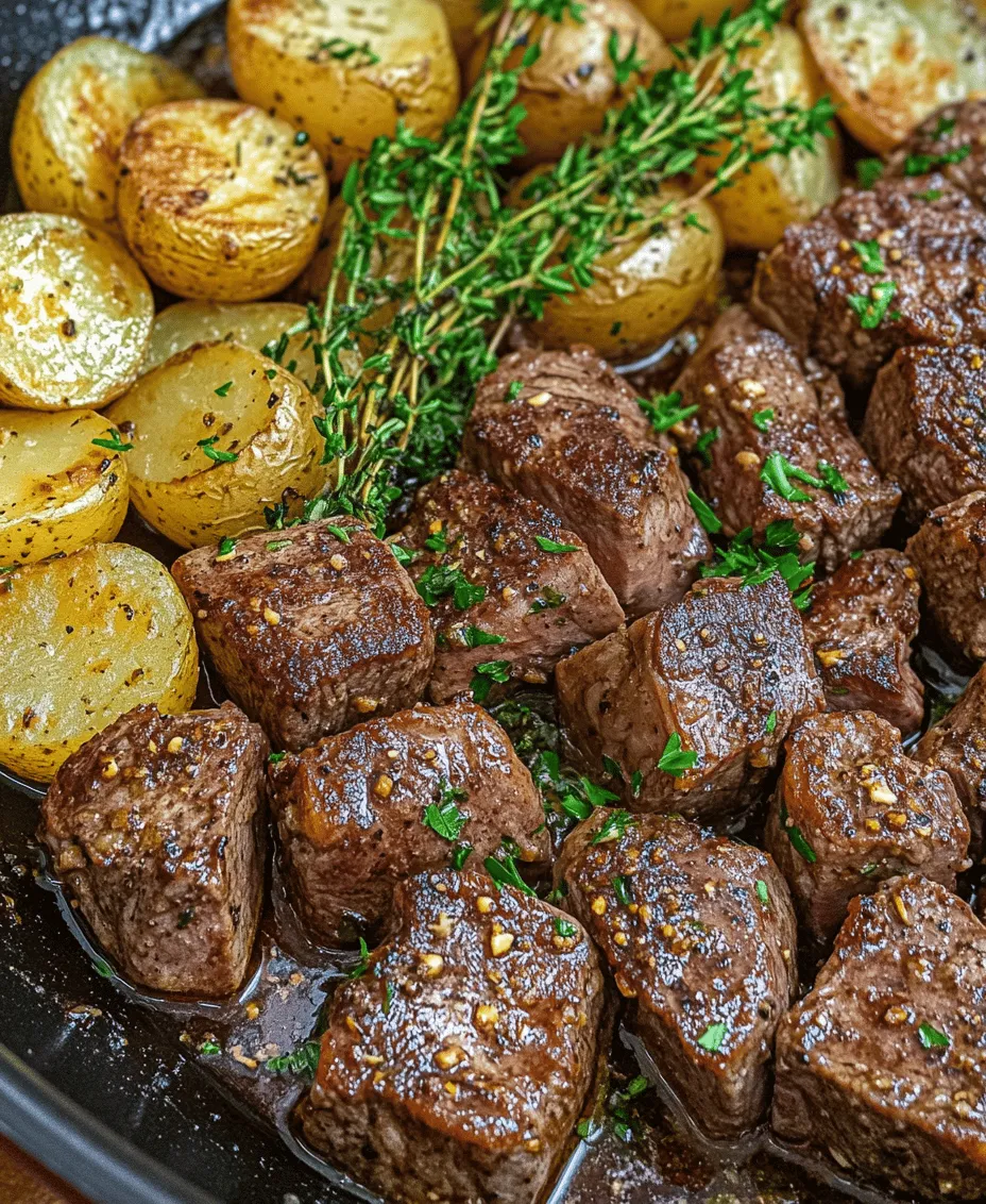 Sizzling Garlic Butter Steak and Potatoes Skillet is more than just a meal; it is an experience that brings together the rich, robust flavors of tender sirloin steak and the earthy goodness of baby potatoes, all enveloped in a decadent garlic butter sauce. This dish is not only a feast for the taste buds but also a visual delight, with its vibrant colors and inviting aroma wafting through the kitchen. Perfect for a quick weeknight dinner or a special occasion, this recipe embodies comfort food at its finest, promising to satisfy even the most discerning palates.