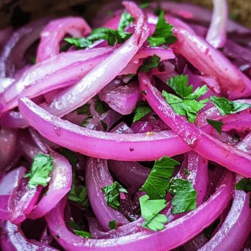 If you're seeking a fresh, zesty side dish that can elevate any meal, look no further than Sumac Onions Delight. This simple yet remarkable recipe highlights the vibrant flavors of red onions enhanced by the tangy notes of sumac, making it a perfect companion for grilled meats, salads, or even as a topping for sandwiches. The beauty of this dish lies in its versatility; it can be served alongside hearty entrees or enjoyed on its own as a refreshing snack.