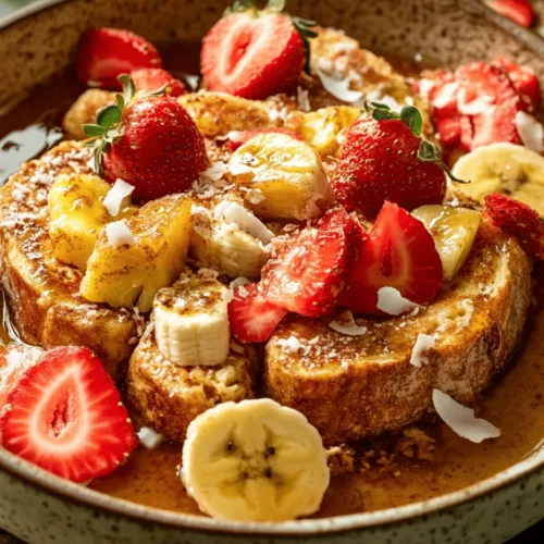 French toast is a beloved breakfast staple enjoyed around the world, known for its delightful combination of bread, eggs, and milk, all brought together to create a warm, comforting dish. Often served with sweet syrups or fresh fruits, it has become a favorite for both families and brunch enthusiasts. However, if you’re looking to elevate your breakfast game, the Tropical Delight Hawaiian Roll French Toast offers a unique twist that transports your taste buds straight to a sunny paradise.