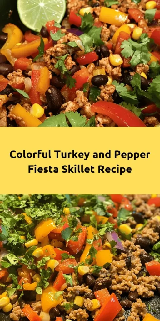 Looking for a delicious and vibrant meal? Try this Spiced Ground Turkey & Colorful Peppers Fiesta! It's a quick and flavorful dish featuring ground turkey, bell peppers, and spices that come together in just 30 minutes. Packed with protein and heart-healthy ingredients like corn and black beans, this meal is perfect for tacos, burritos, or served on a bed of rice. Don't forget to garnish with fresh cilantro or parsley for an extra burst of flavor!