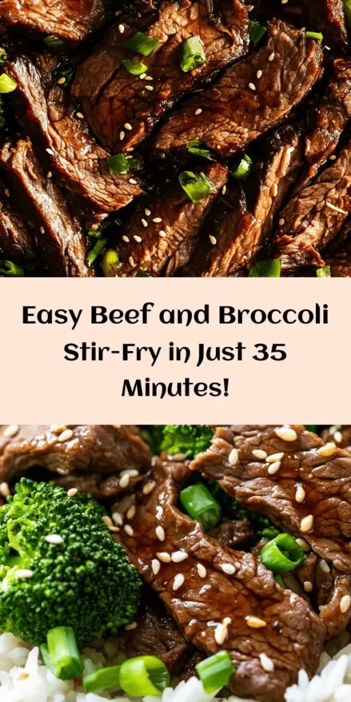Get ready for a Wok-tastic dinner with this flavorful Beef and Broccoli Stir-Fry! Made with tender flank steak and vibrant broccoli, this dish comes together in just 35 minutes. Start by marinating the beef for an extra burst of taste, then sauté garlic and ginger for an aromatic boost. Combine the marinated beef and broccoli with a savory sauce, serve over jasmine rice, and enjoy a meal that's both healthy and satisfying! Perfect for busy weeknights!