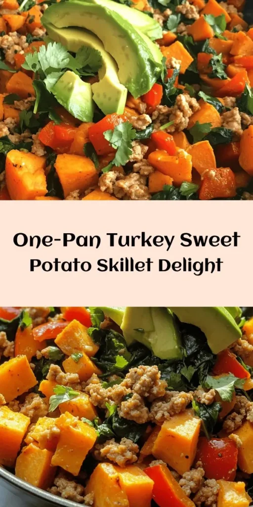 Looking for a quick and healthy dinner idea? Try this Savory Ground Turkey Sweet Potato Skillet! Packed with lean protein, vibrant veggies, and sweet potatoes, this one-pan meal is not only delicious but also nutritious. With spices like paprika and cumin, every bite is bursting with flavor. It's easy to customize with spinach and avocado for added freshness. Perfect for busy nights, this recipe comes together in just 30 minutes! Enjoy a satisfying meal that the whole family will love.