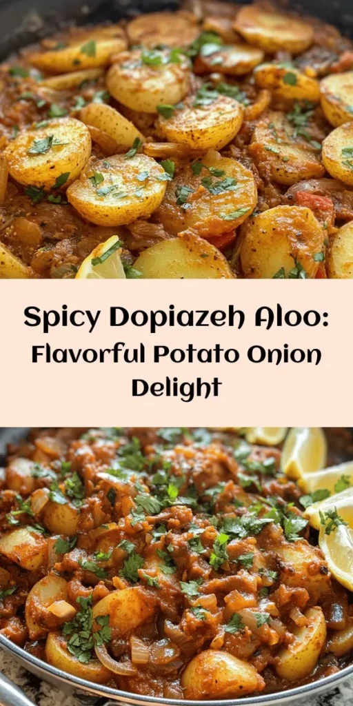 Discover the rich flavors of Dopiazeh Aloo with this simple and delicious recipe! Made with tender potatoes, caramelized onions, and a blend of spices, this dish is perfect for any meal. The addition of tomatoes and bell peppers creates a thick, flavorful sauce that complements the potatoes beautifully. Ready in under an hour, serve it warm with fresh cilantro and zesty lemon wedges for a delightful twist. Ideal for sharing with family and friends!
